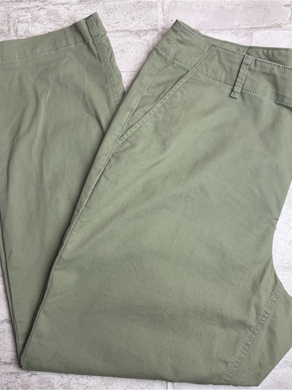 LOFT Monroe Slim Chino Pants Stretch Pockets Green Women's 12 😍